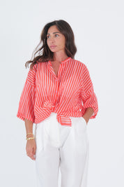 CAMICIA MUSSOLA ROSA/ROSSO