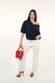 MAGLIA SCOLLO V BLU