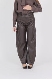 PANTALONE ECOPELLE MORO