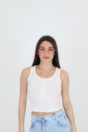 TOP BOTTONCINI BIANCO