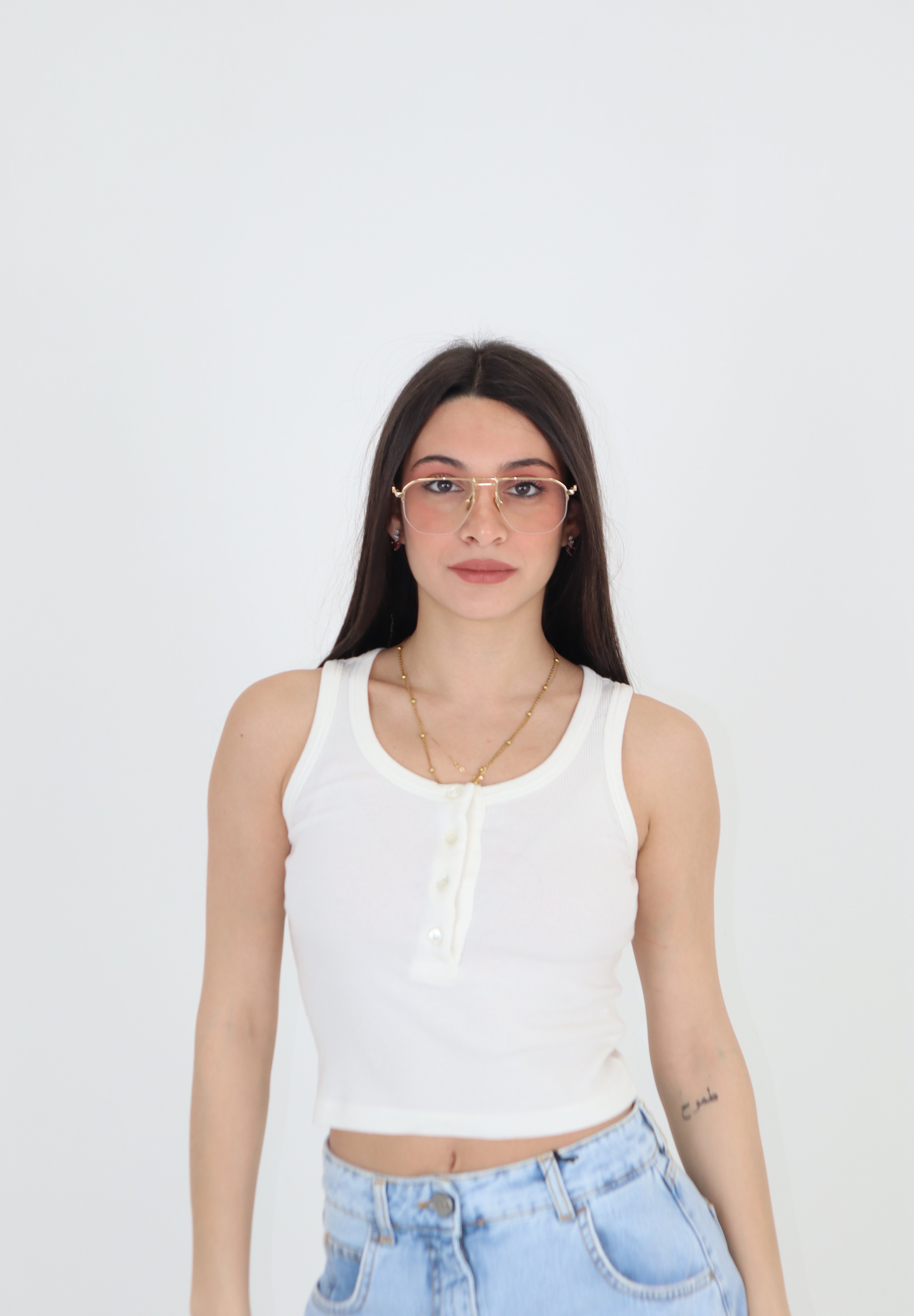 TOP BOTTONCINI BIANCO