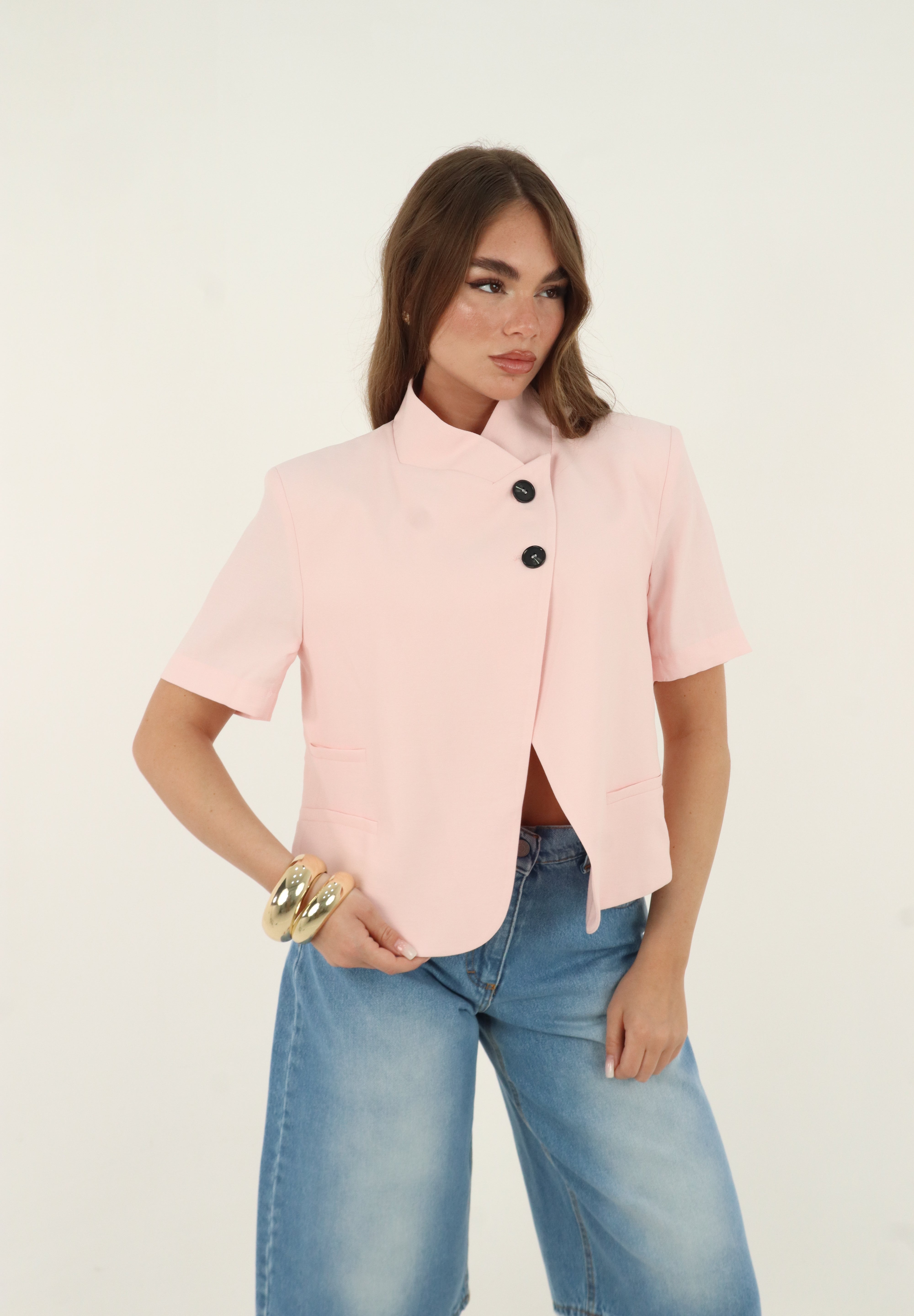 GIACCA MEZZA MANICA ROSA