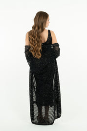 CARDIGAN PUNTO RETE NERO