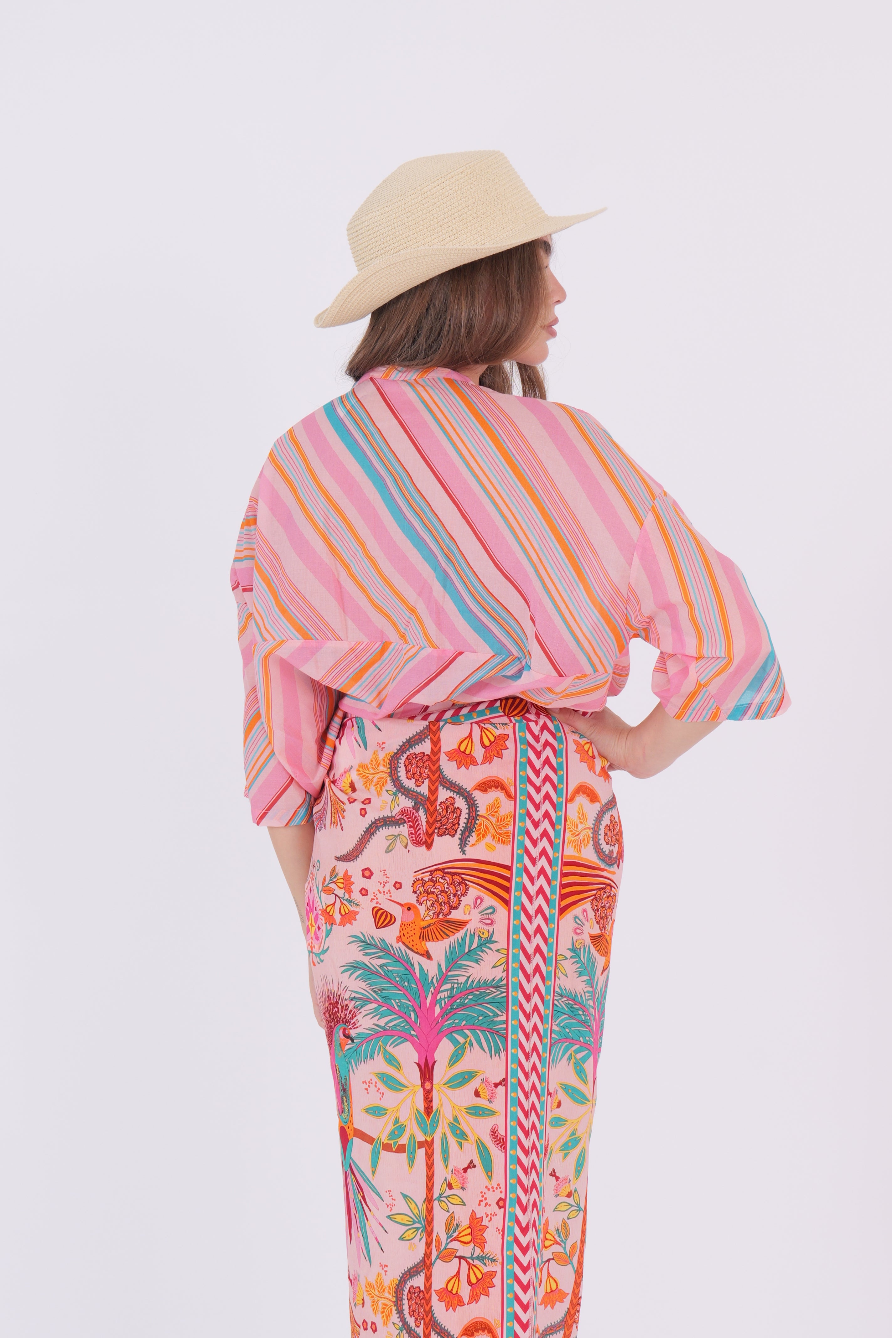 CAMICIA MUSSOLA LINES ROSA