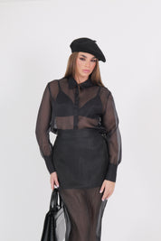 CAMICIA TRASPARENTE NERA