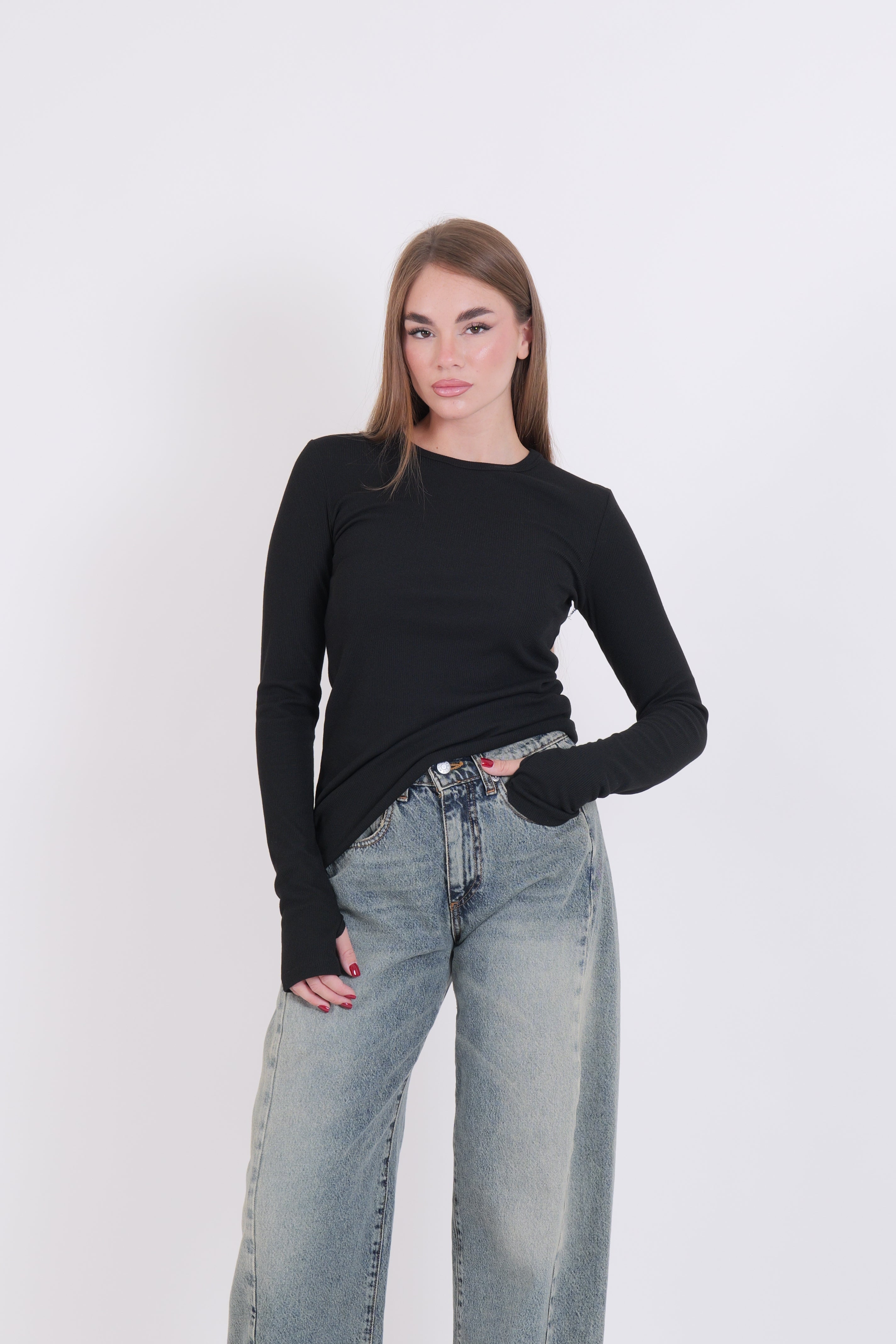 MAGLIA COSTINE MANICA GUANTO NERO