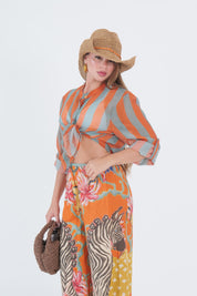 CAMICIA ECO RIGA ARANCIO/ZUCCHERO