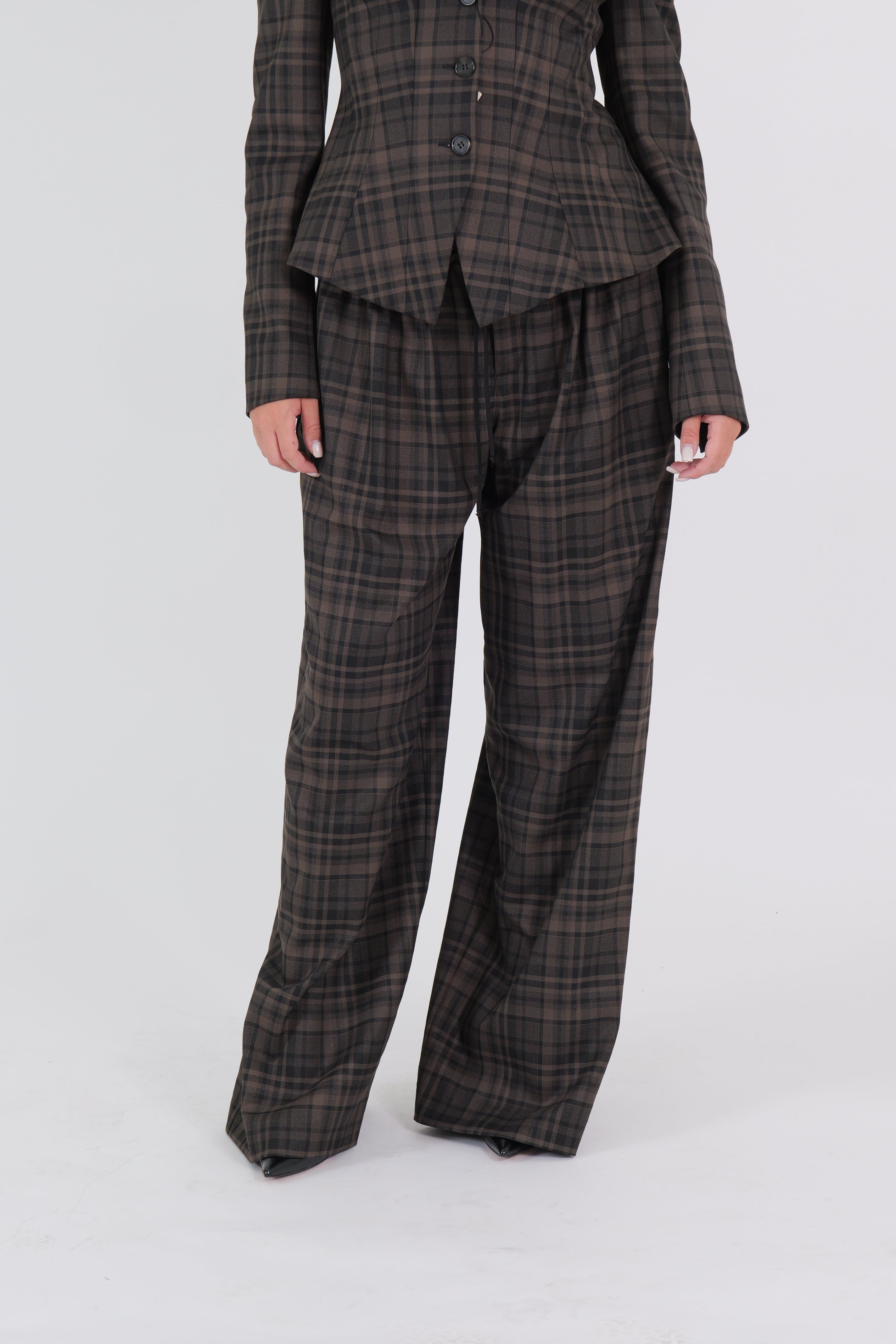 OVER PANTS NOA MOKA CHECK