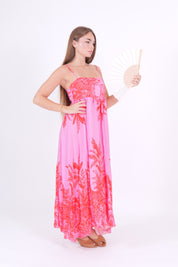 ABITO LEOPARD ROSA/ROSSO