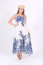 ABITO LEOPARD BIANCO/BLU