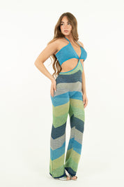 JUMPSUIT MAXI CHEVRON LUREX