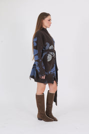 CARDIGAN DORA POEM BLU/MORO