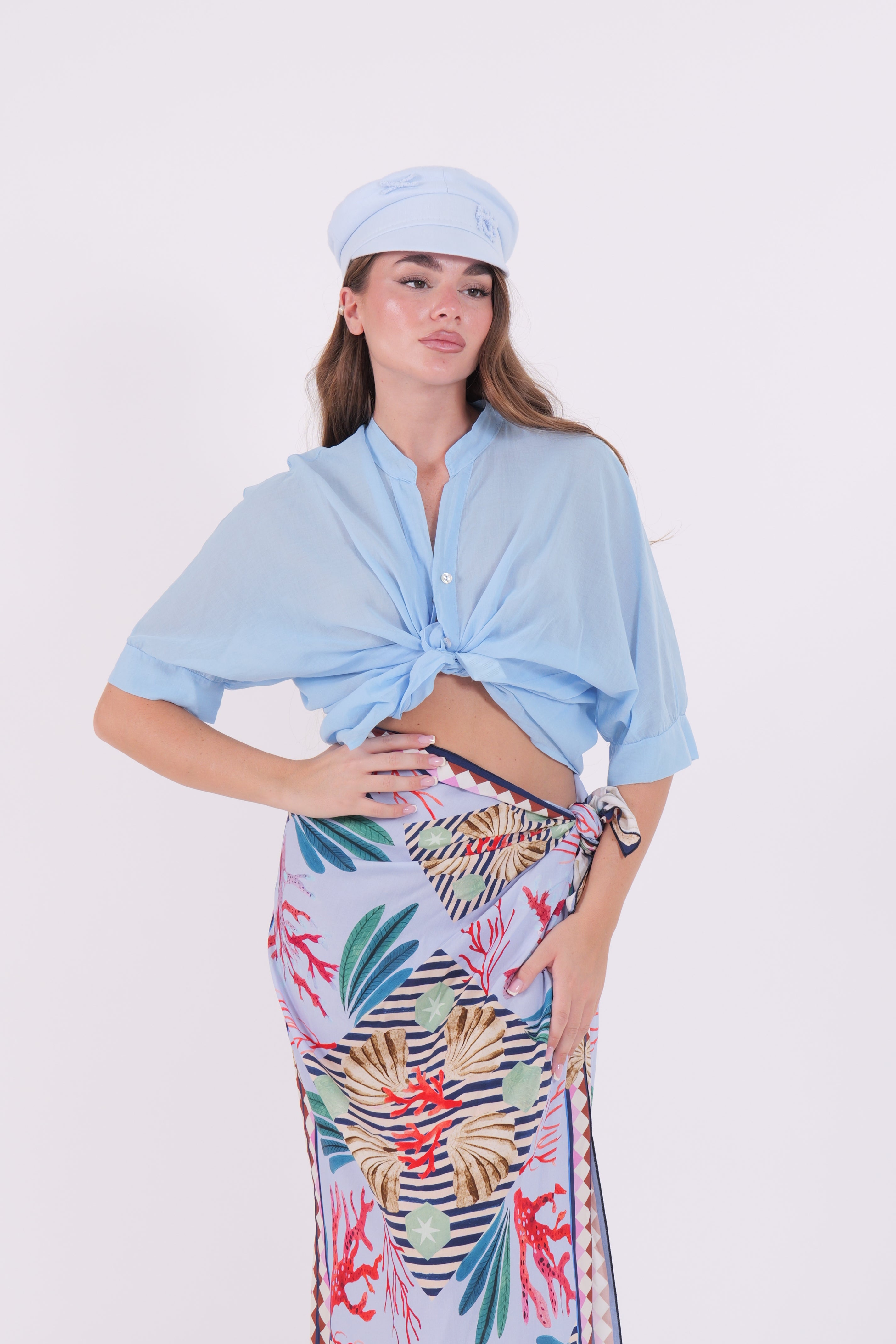CAMICIA CELESTE POLVERE DIXIE