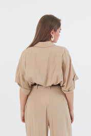 CAMICIA CROP BEIGE