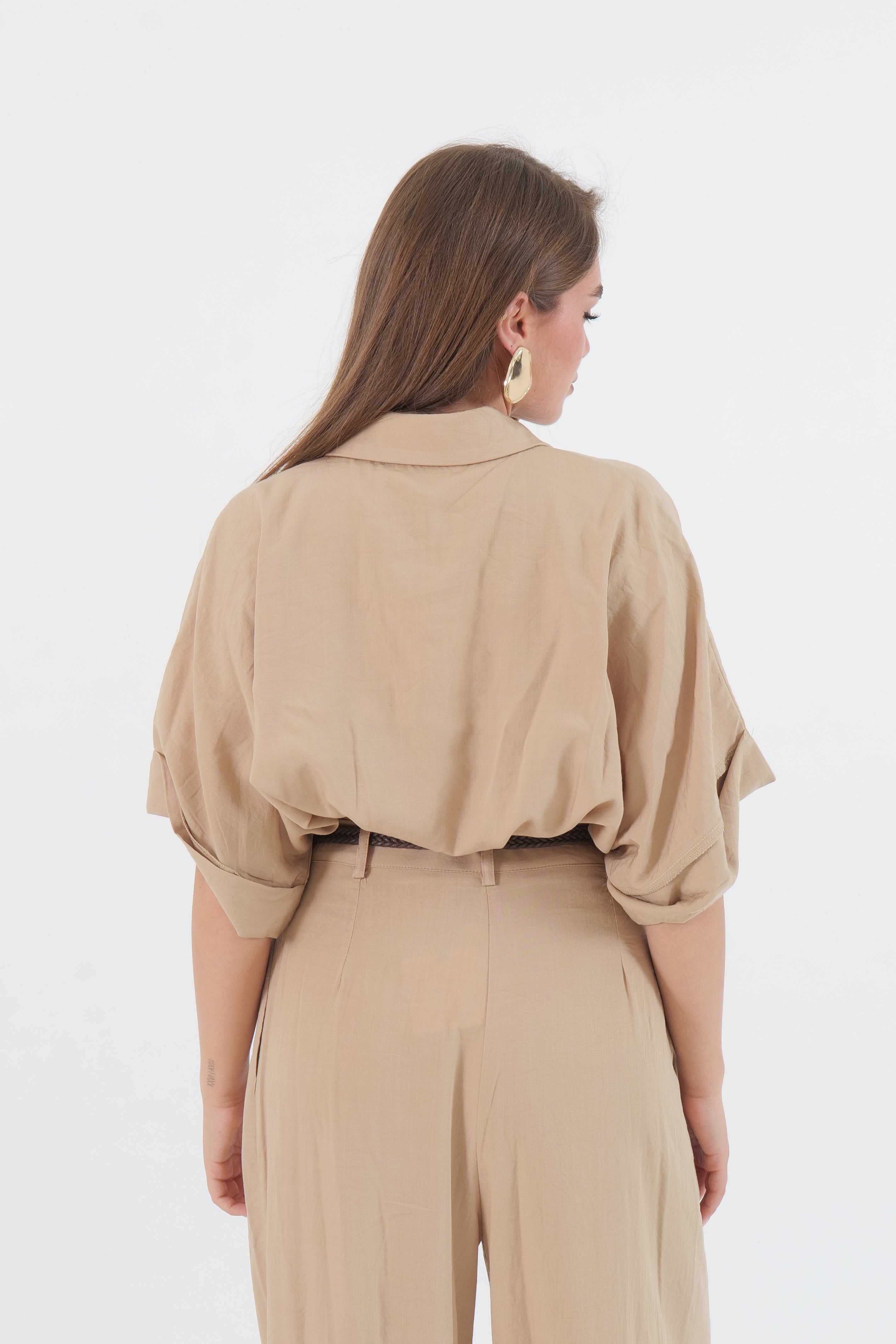 CAMICIA CROP BEIGE
