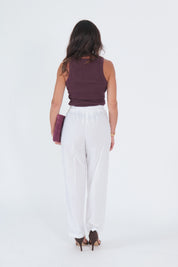 PANTALONI COTTON BIANCO