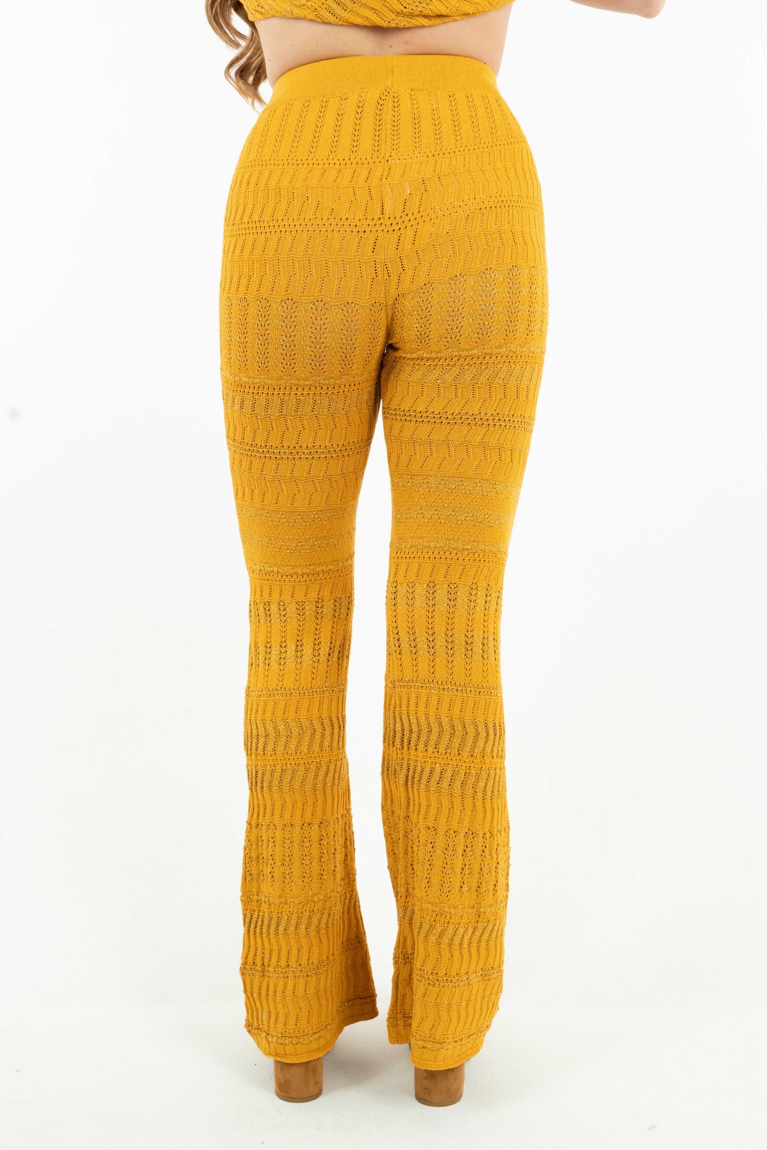 PANTALONE LUREX LACE SENAPE