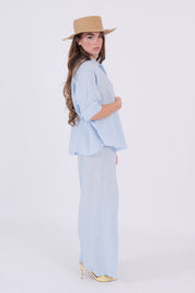 PANTALONE LINO CELESTE DIXIE
