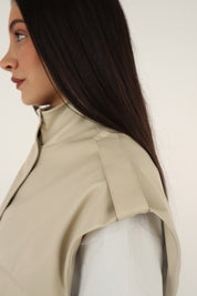 GILET LEATHER MILK