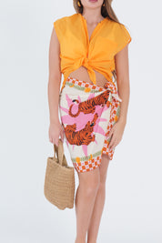 MINI PAREO FOULARD FUXIA