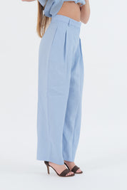 PANTALONE LINO AZZURRO