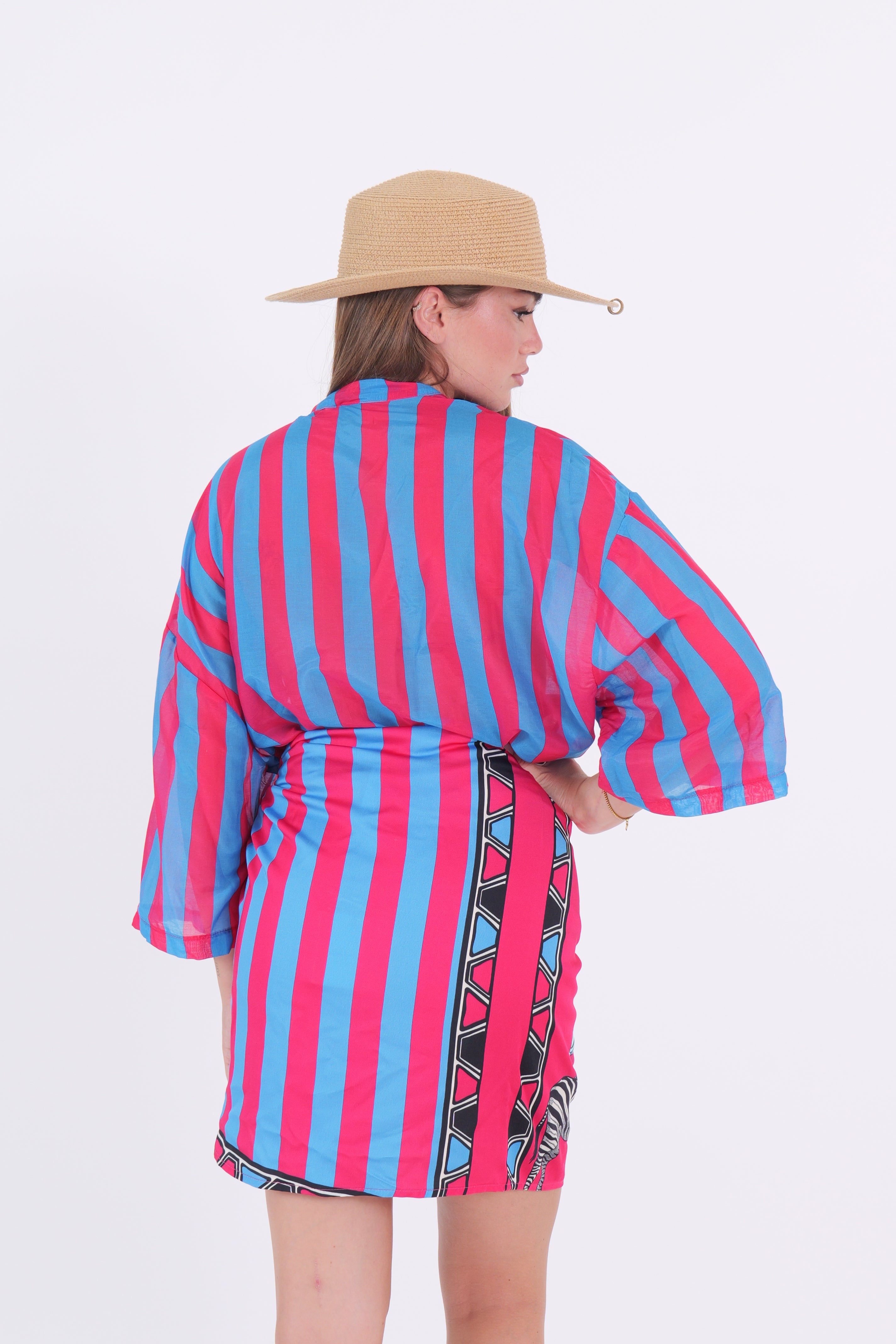 CAMICIA RIGA MAGENTA/TURCHESE