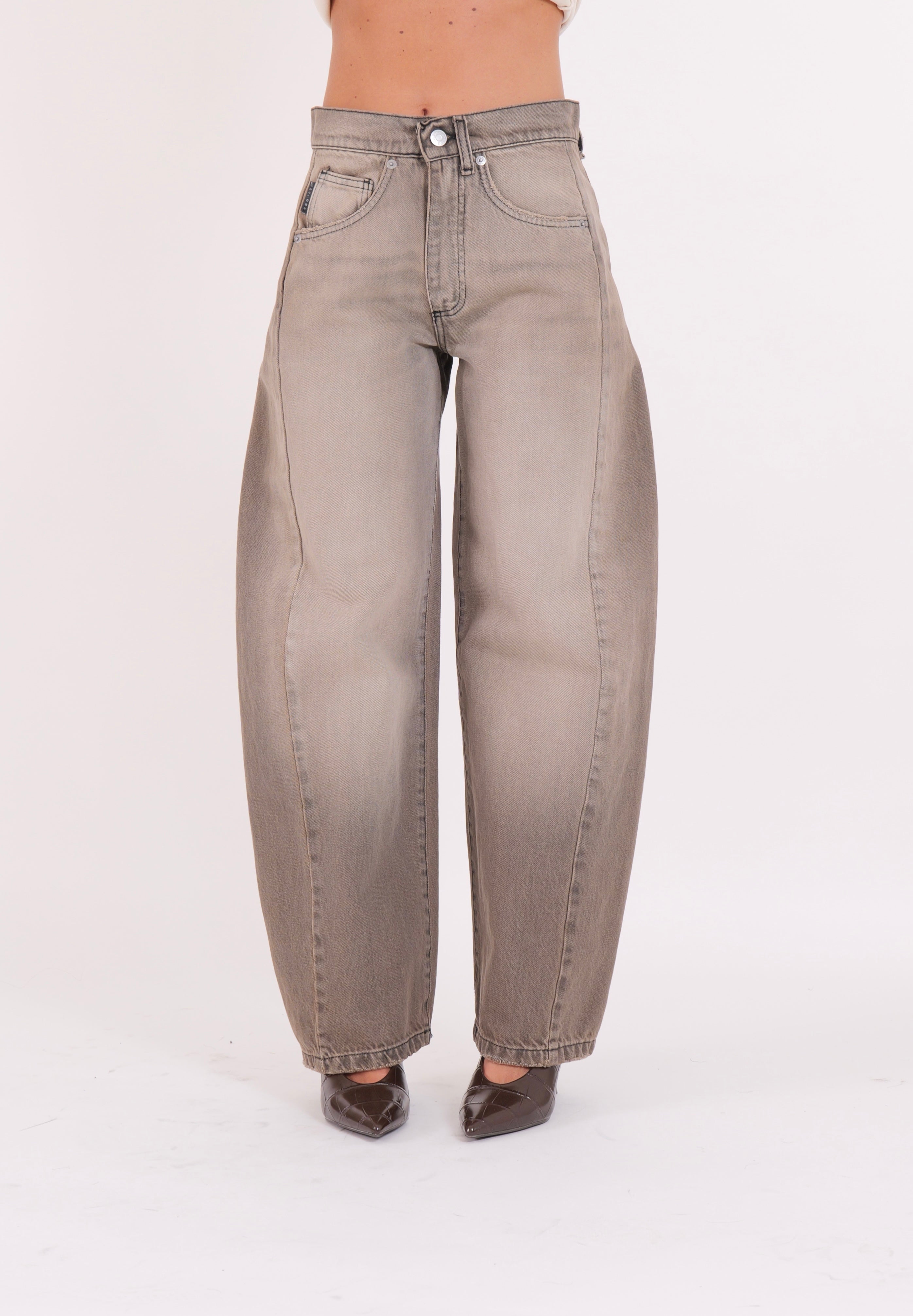 JEANS LUCY GRIGIO SABBIATO