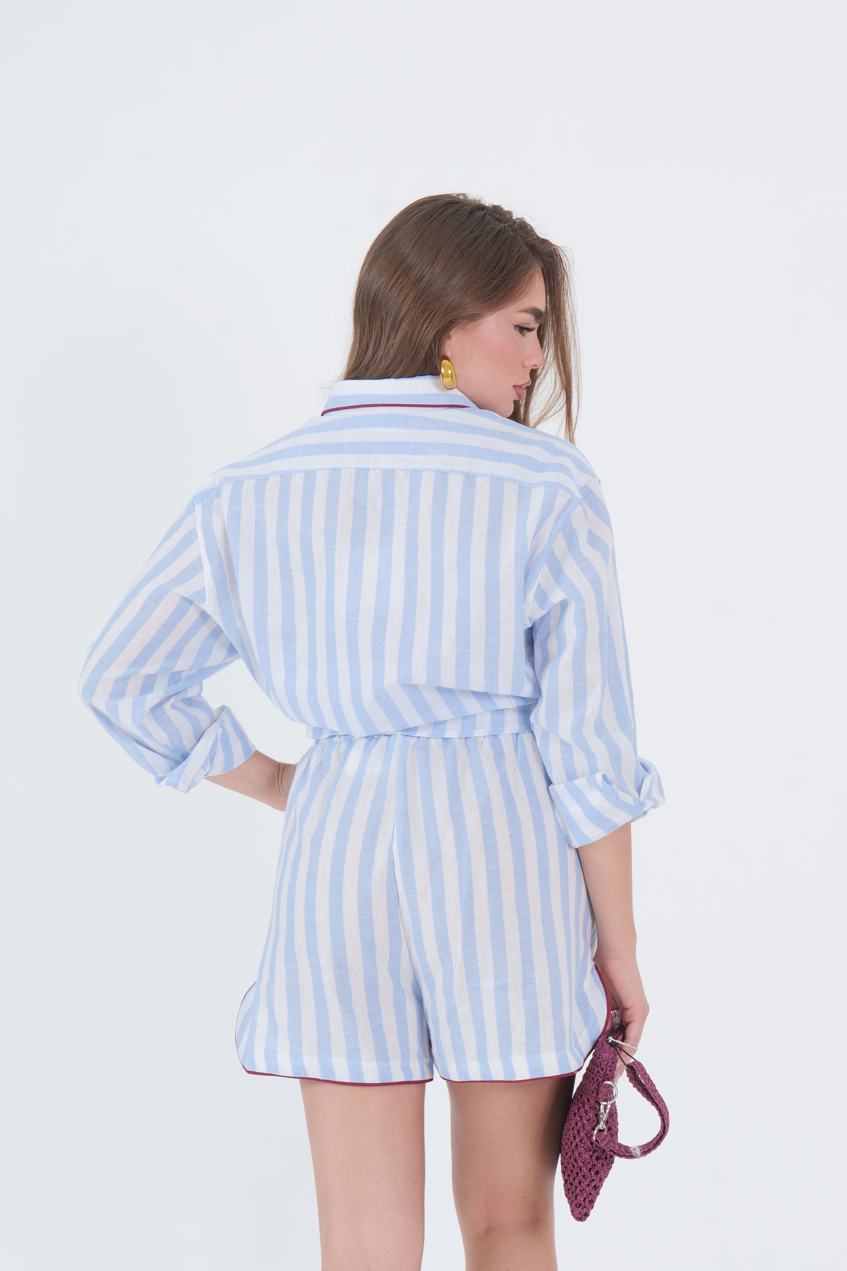 CAMICIA MISTO LINO RIGHE
