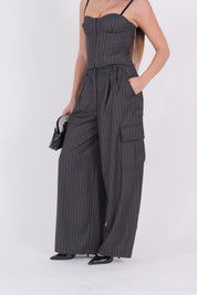 PANTALONE CARGO GESSATO GRIGIO