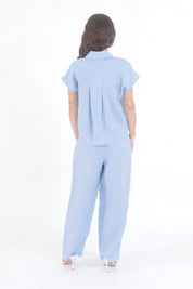 PANTALONE AZZURRO LINEN