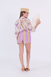 SHORTS WAVES LILLA/TABACCO