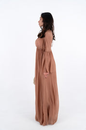 DRESS SETA CARAMELLO