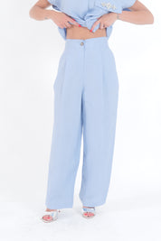 PANTALONE AZZURRO LINEN