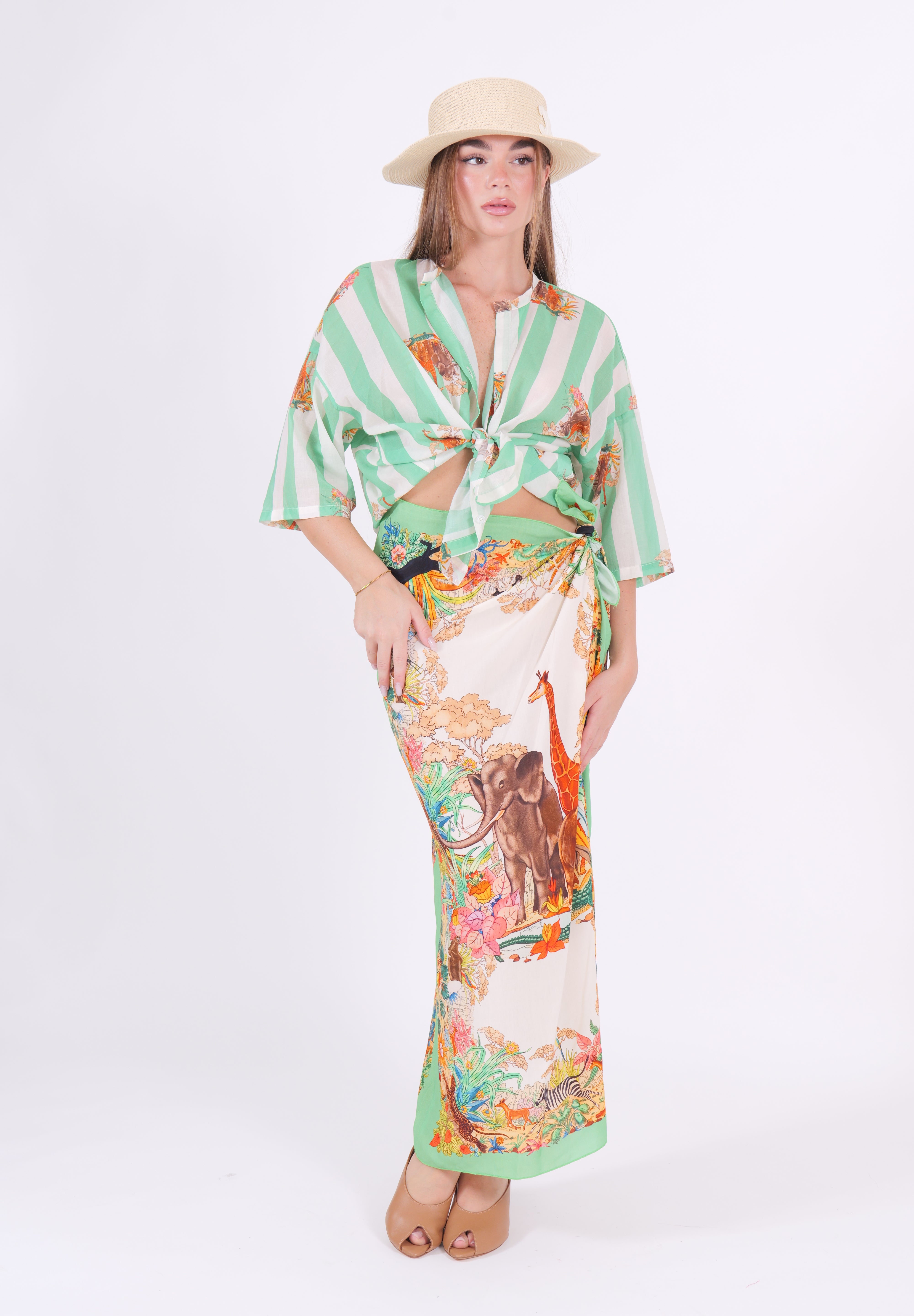 GONNA PAREO FOULARD VERDE