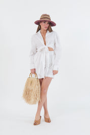 SHORT IN LINO BIANCO