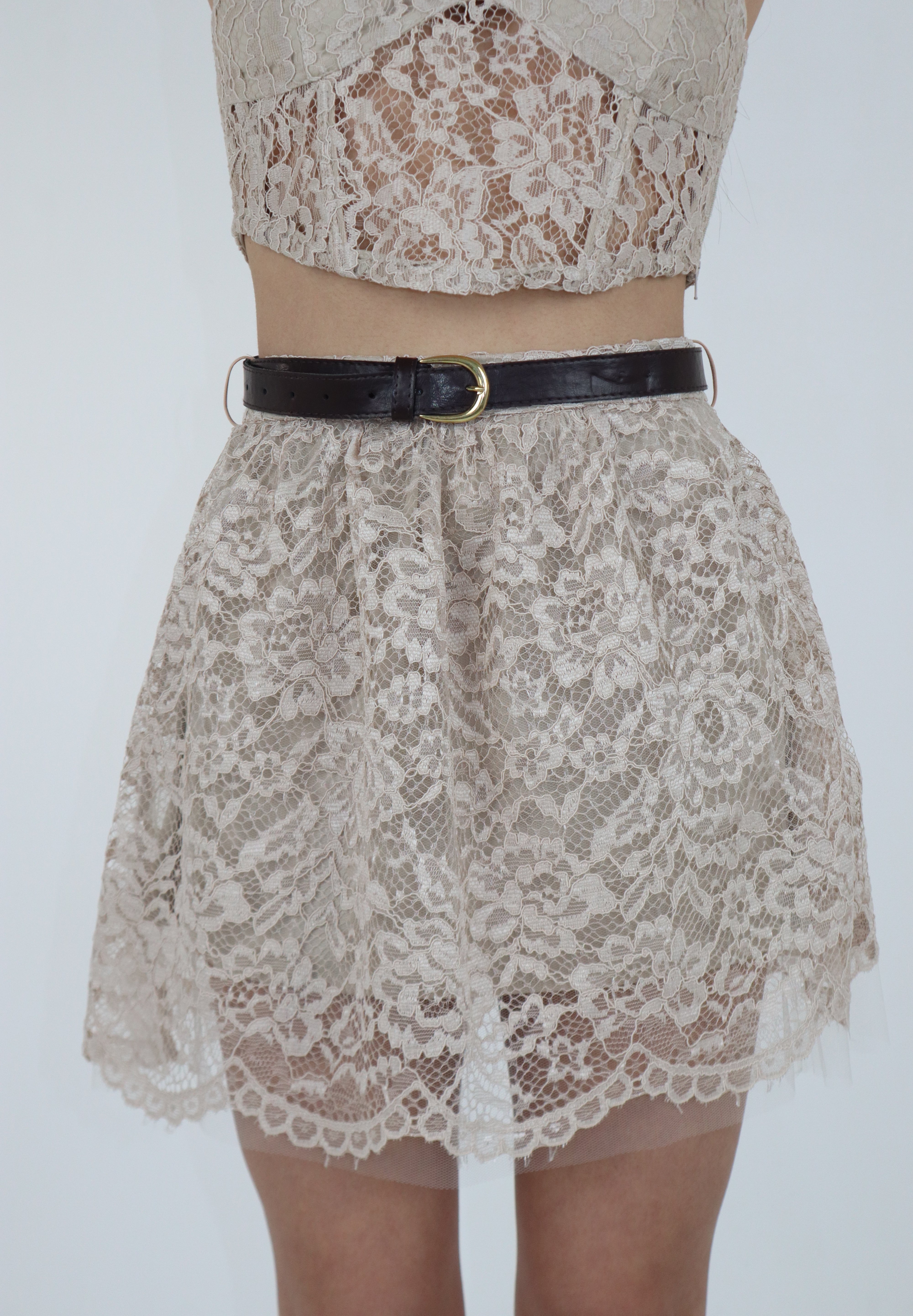 GONNA IN PIZZO BEIGE