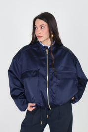 BOMBER SATIN BLUE