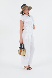 PANTALONE LINO BIANCO