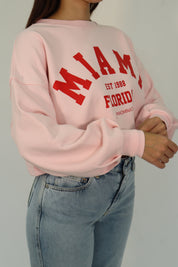 MIAMI CROP OVER NECK SWEATSHIRT