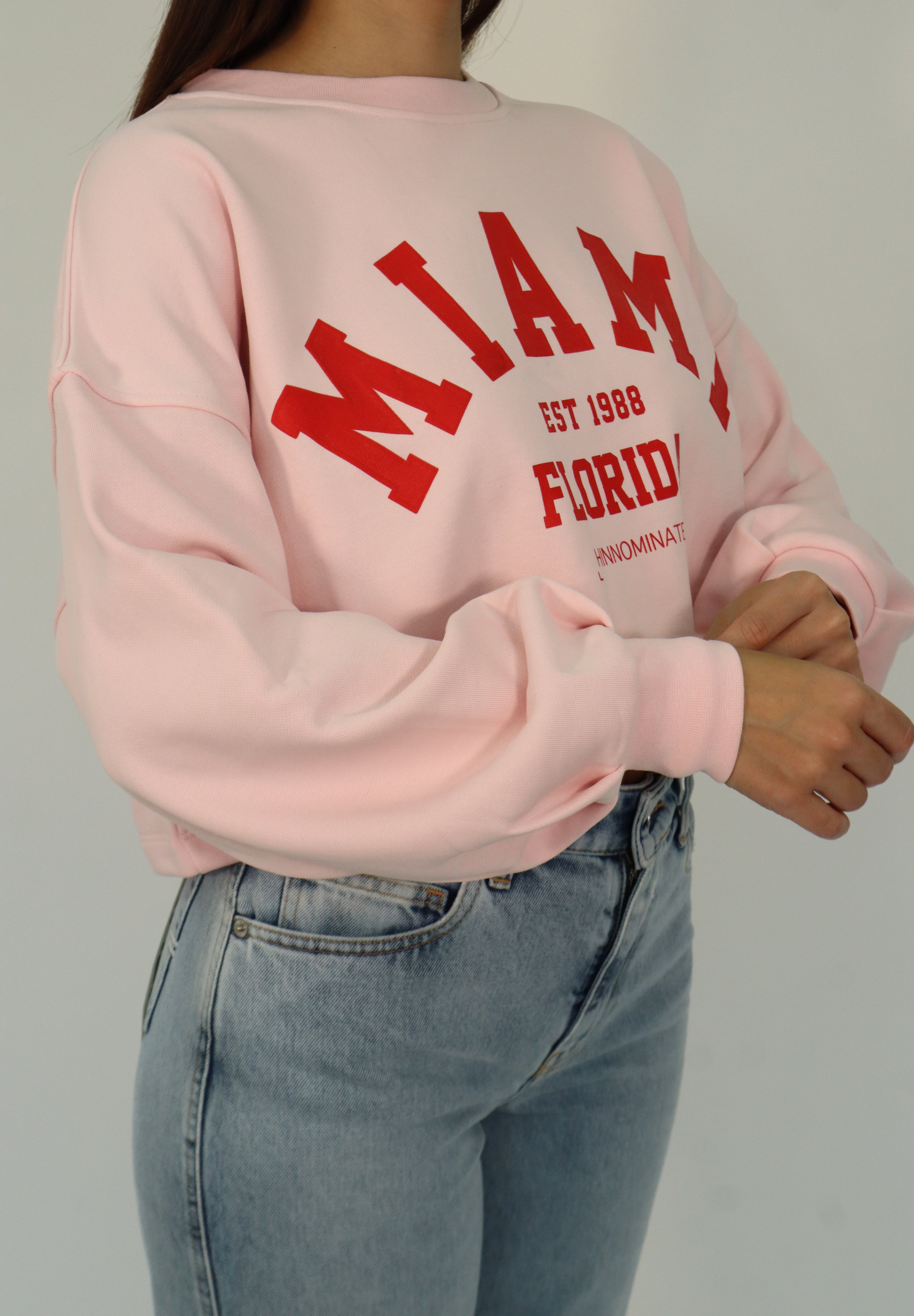 MIAMI CROP OVER NECK SWEATSHIRT