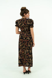 DRESS FLOWERS BLACK