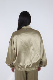 BOMBER JACKETN SATIN SALVIA