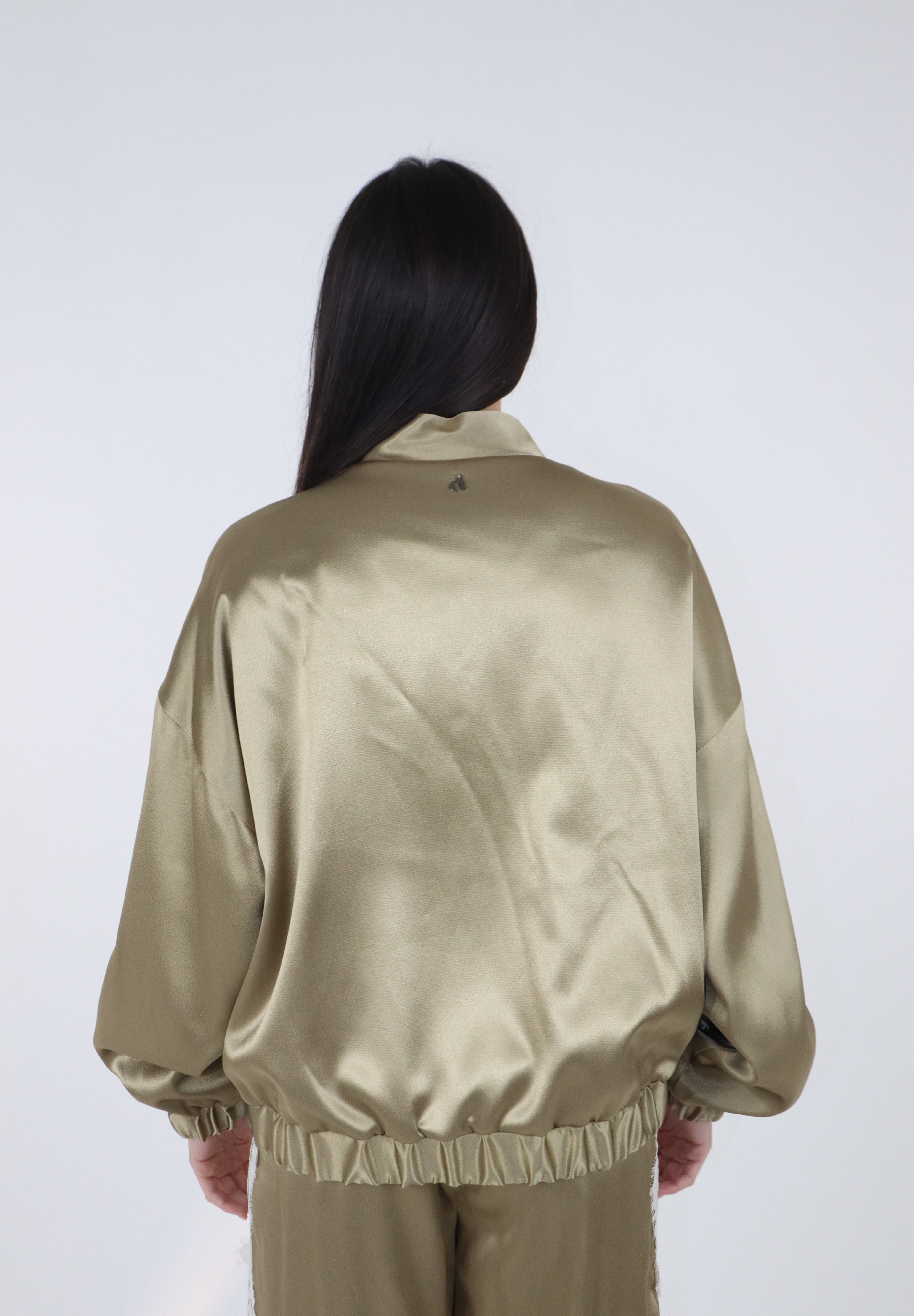 BOMBER JACKETN SATIN SALVIA