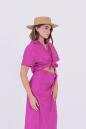 CAMICIA MEZZA MANICA MAGENTA