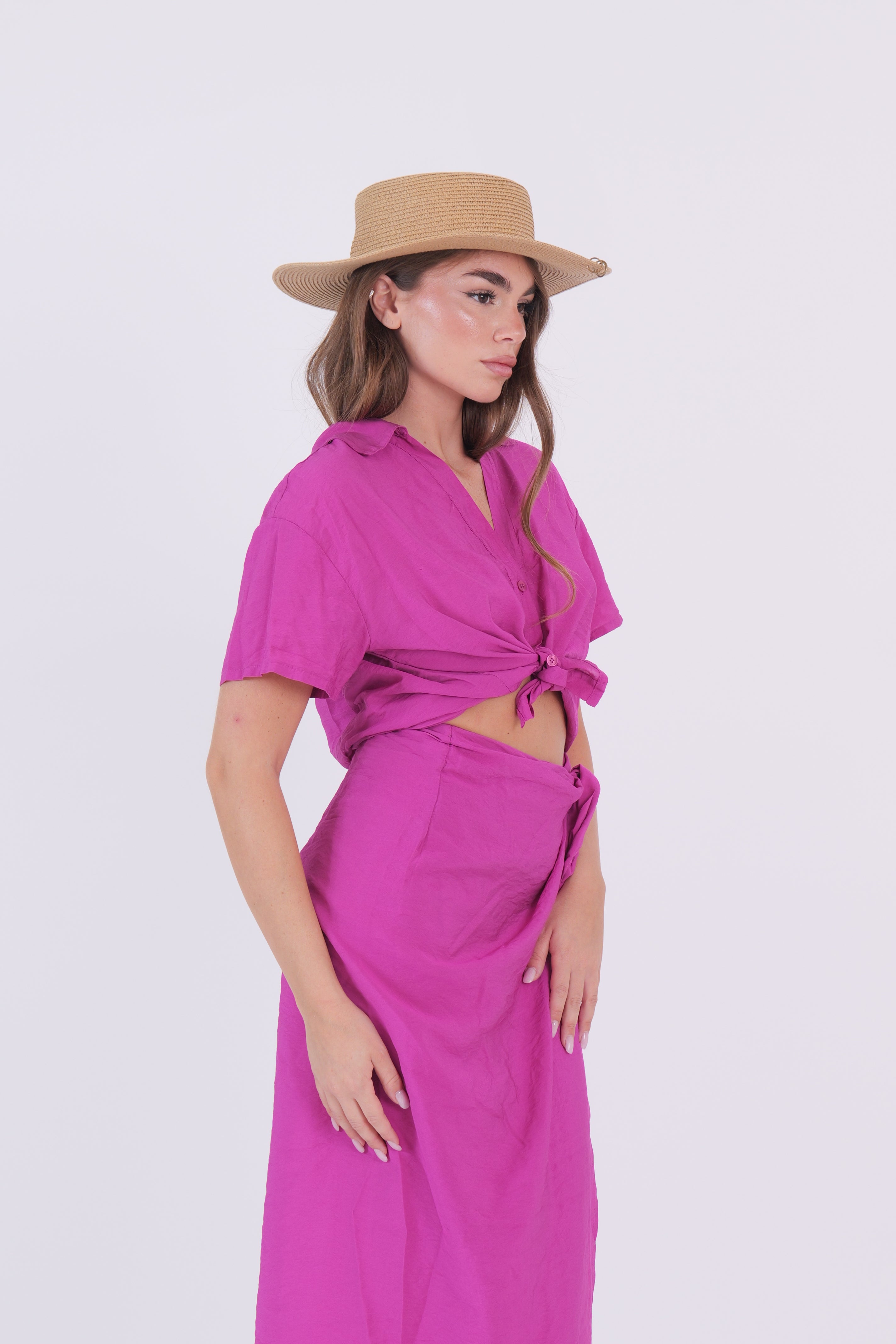 CAMICIA MEZZA MANICA MAGENTA