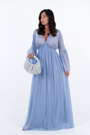 DRESS SETA CELESTE