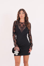 LACE DRESS BITTA BLACK