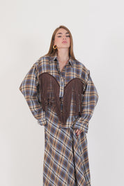 CAMICIA FRANGE MORO/CAMMELLO/AZZURRA