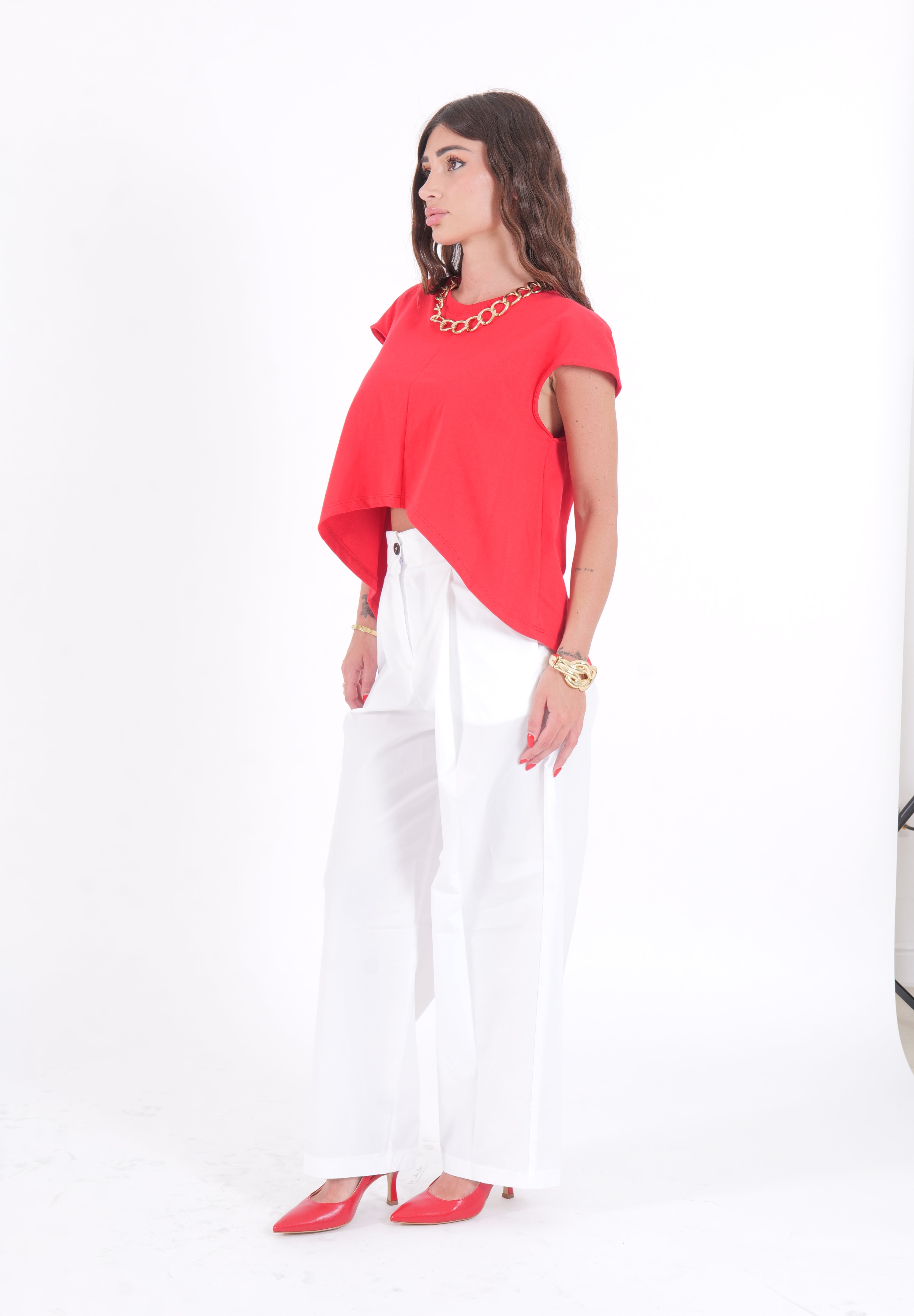 PANTALONE COTTON BIANCO