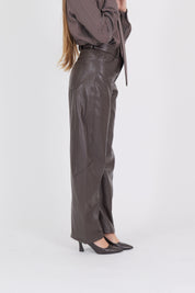 PANTALONE ECOPELLE MORO